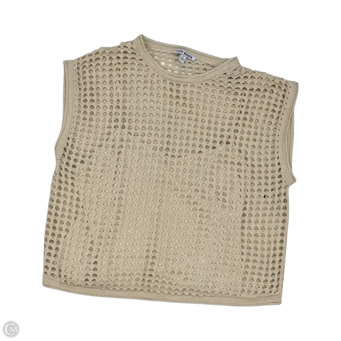 Sweater Short Sleeve By Steve Madden In Tan, Size: L