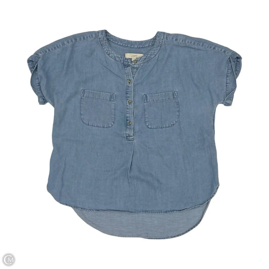 Top Short Sleeve By Loft In Blue Denim, Size: M