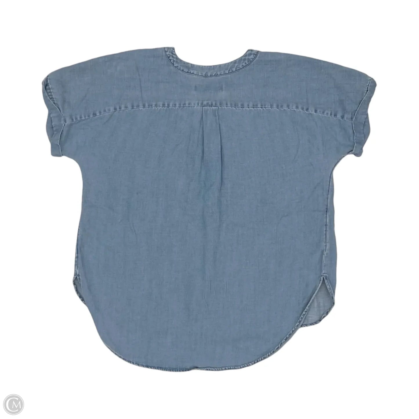 Top Short Sleeve By Loft In Blue Denim, Size: M
