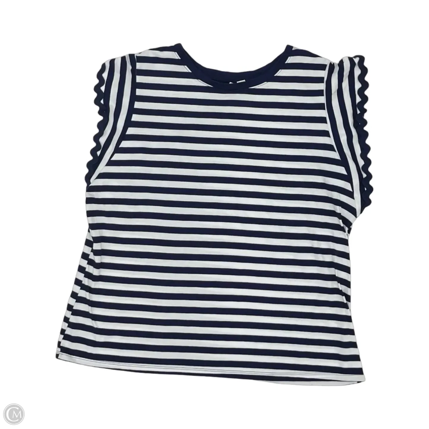 Top Short Sleeve By Cato In Blue & White, Size: Xl
