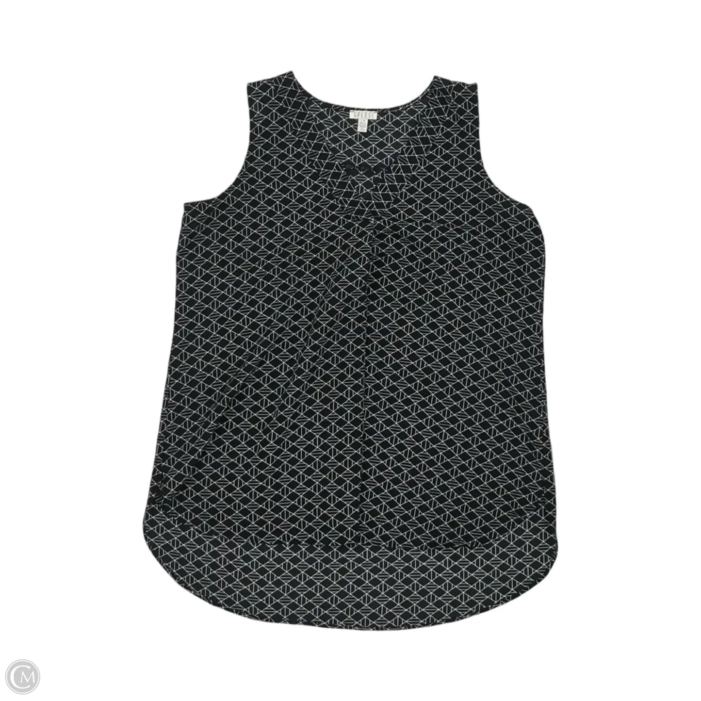 Blouse Sleeveless By Spense In Black & White, Size: L