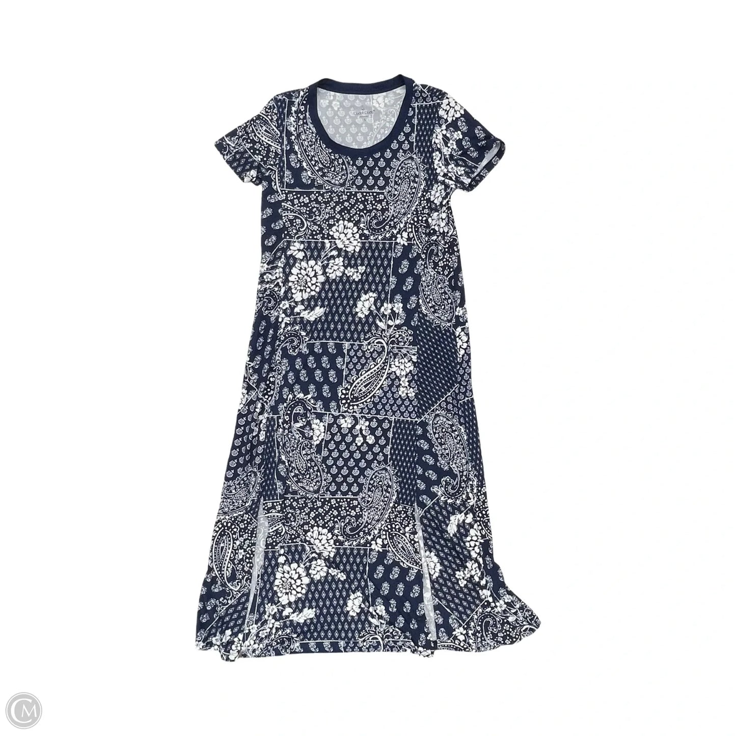 Dress Casual Maxi By Cuddl Duds In Blue & White, Size: S