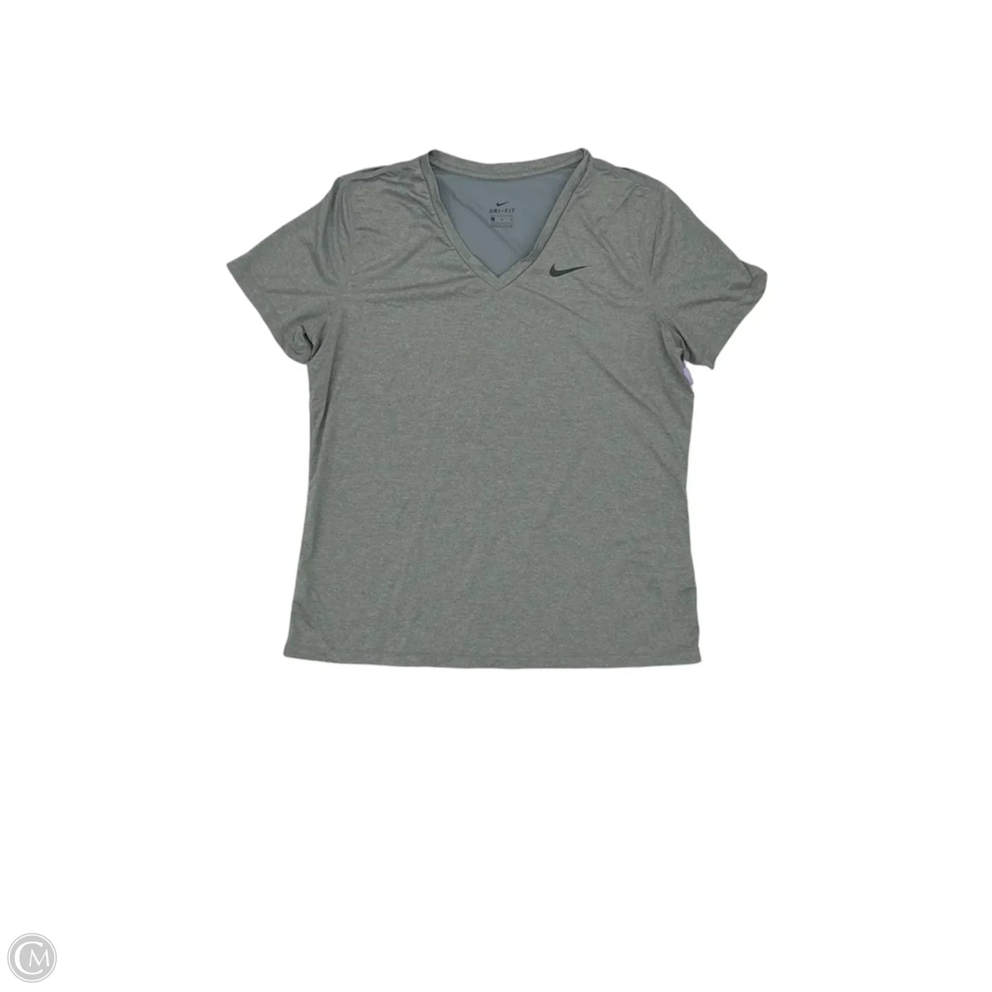 Athletic Top Short Sleeve By Nike In Grey, Size: Xl