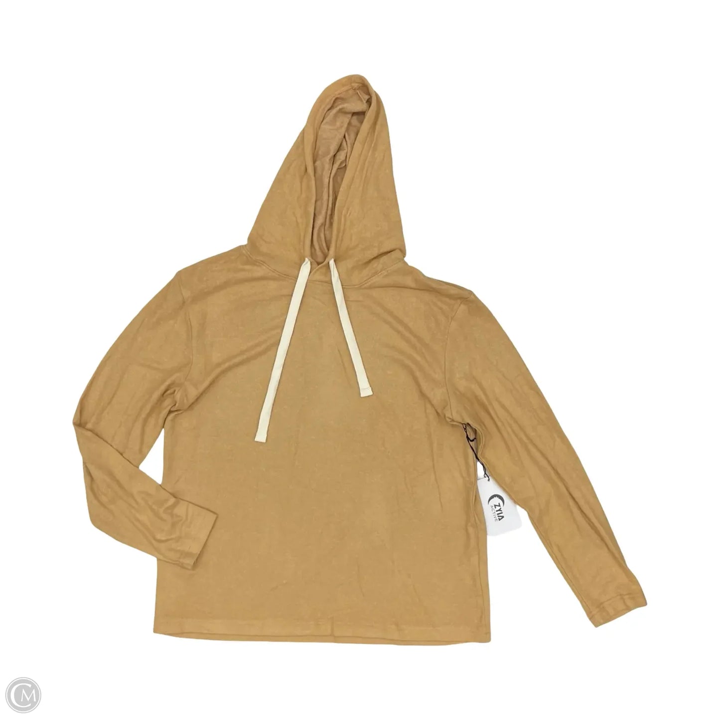 Athletic Top Long Sleeve Hoodie By Zyia In Tan, Size: L