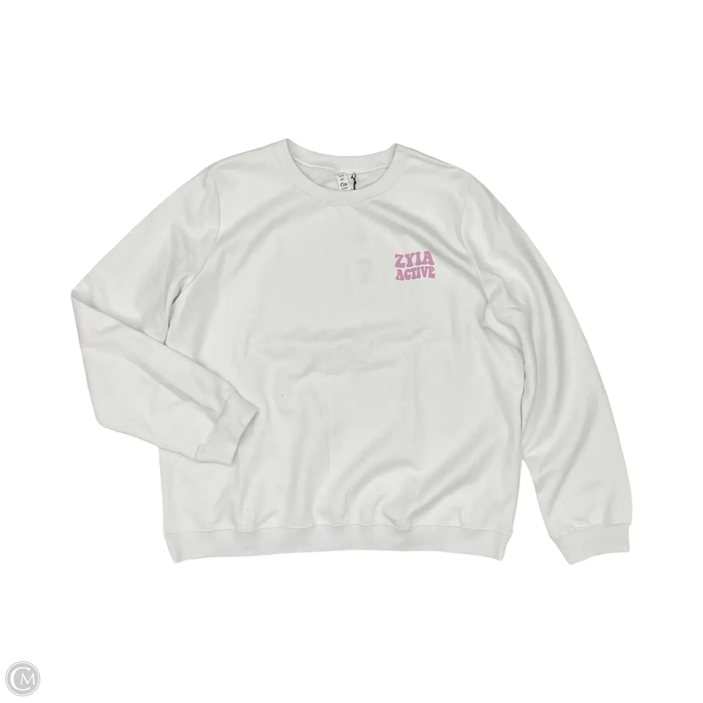 Athletic Sweatshirt Crewneck By Zyia In White, Size: Xxl