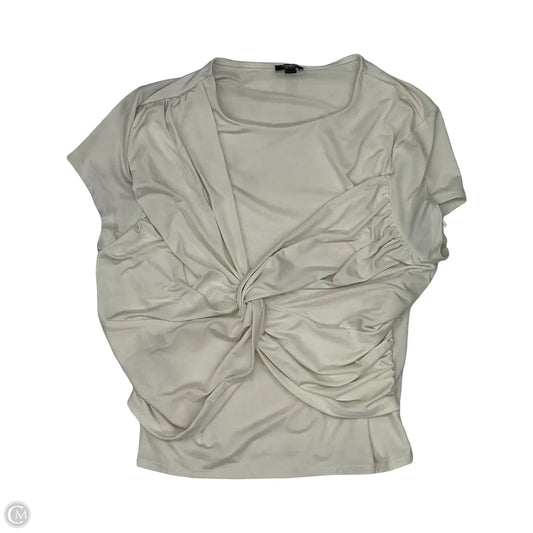 Blouse Short Sleeve By Express In White, Size: L