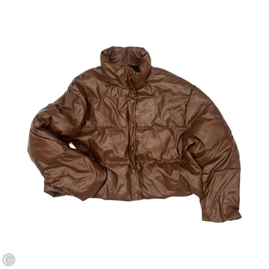 Coat Puffer & Quilted By Shein In Brown, Size: 4x