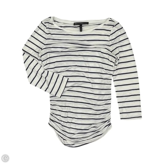 Top Long Sleeve By White House Black Market In Blue & White, Size: Xs