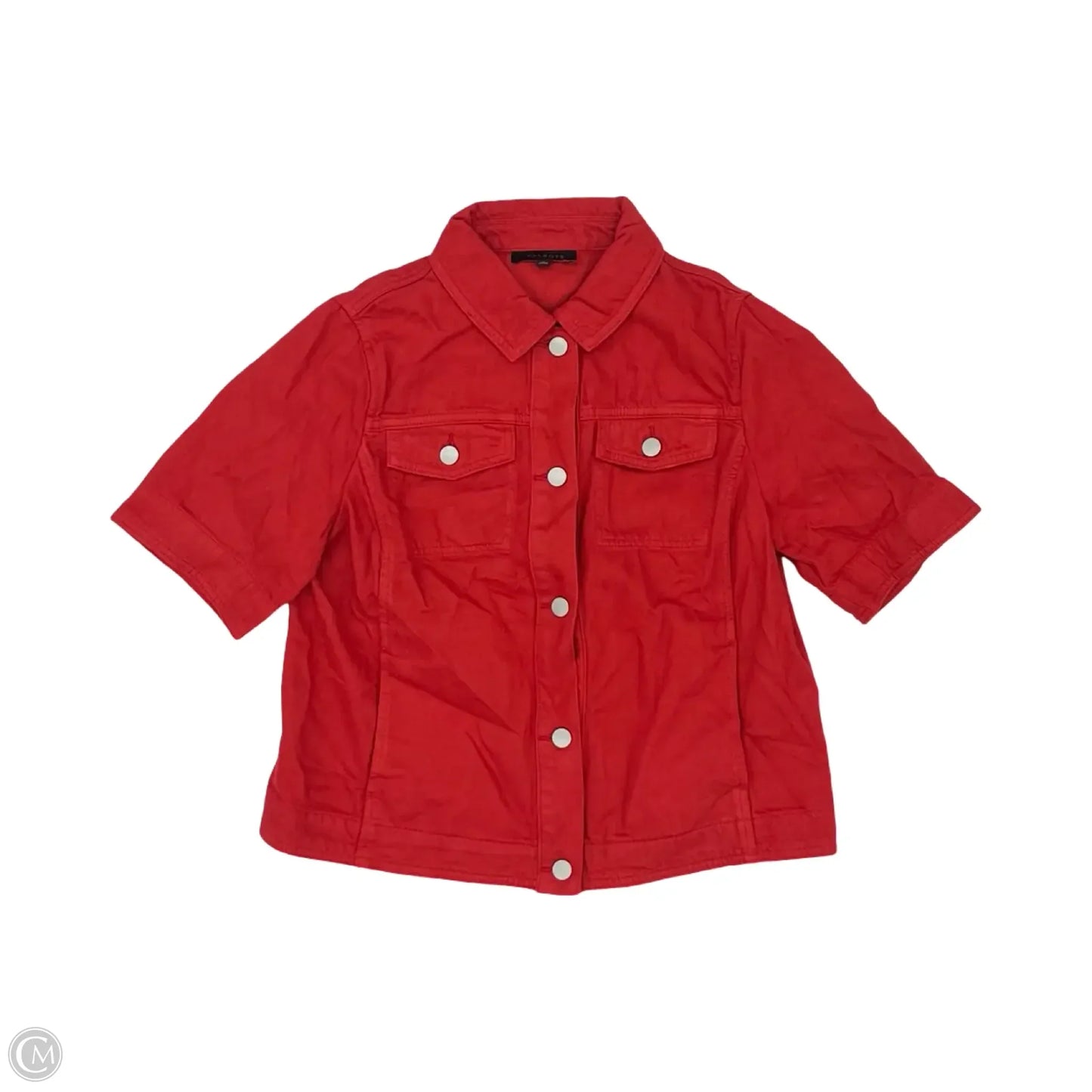 Jacket Denim By Talbots In Red Denim, Size: M