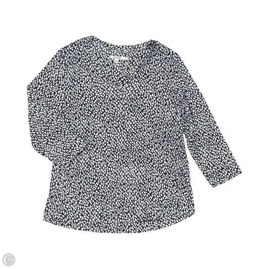 Top Long Sleeve By Chicos In Blue & White, Size: L