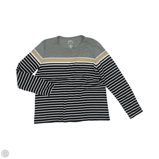 Top Long Sleeve By Croft And Barrow In Black & Grey, Size: Xl