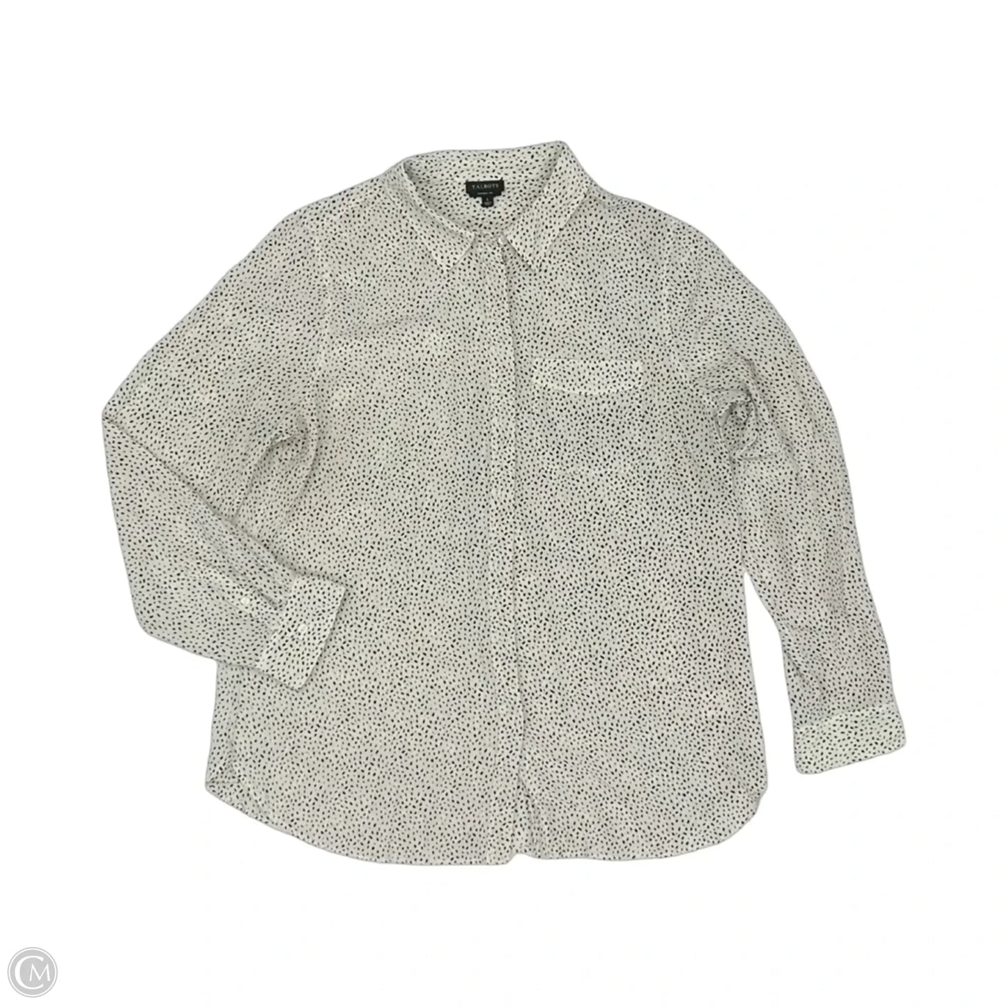 Top Long Sleeve By Talbots In Black & White, Size: L