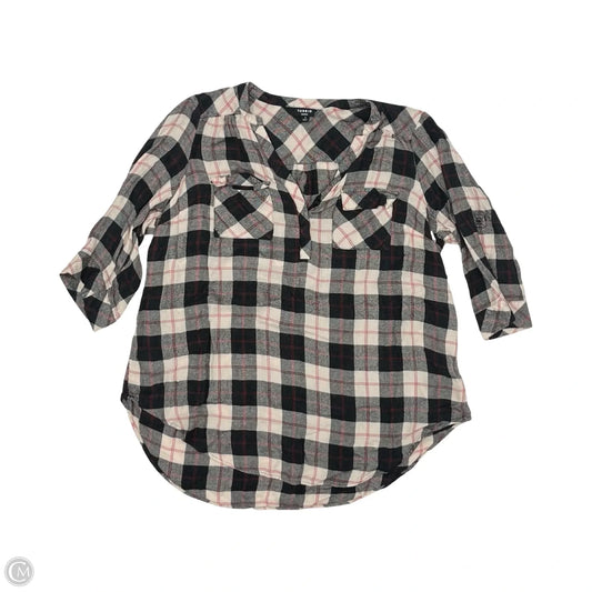 Top 3/4 Sleeve By Torrid In Black & White, Size: 1x