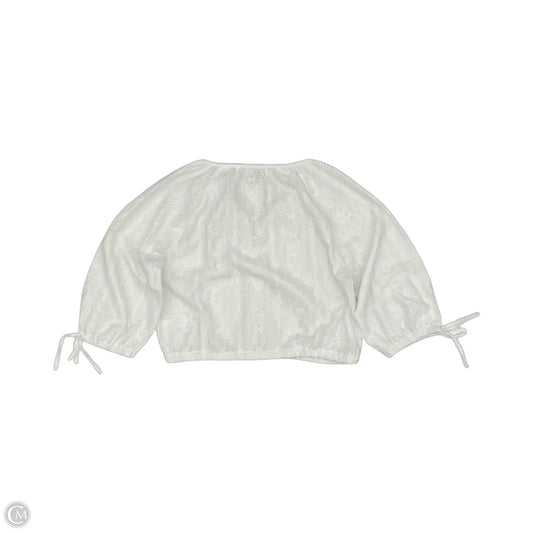 Top Long Sleeve Designer By Michael Kors In White, Size: L