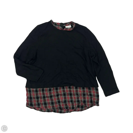 Top Long Sleeve By J. Jill In Black, Size: L