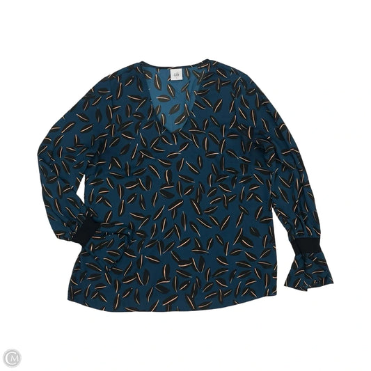 Blouse Long Sleeve By Cabi In Blue, Size: L
