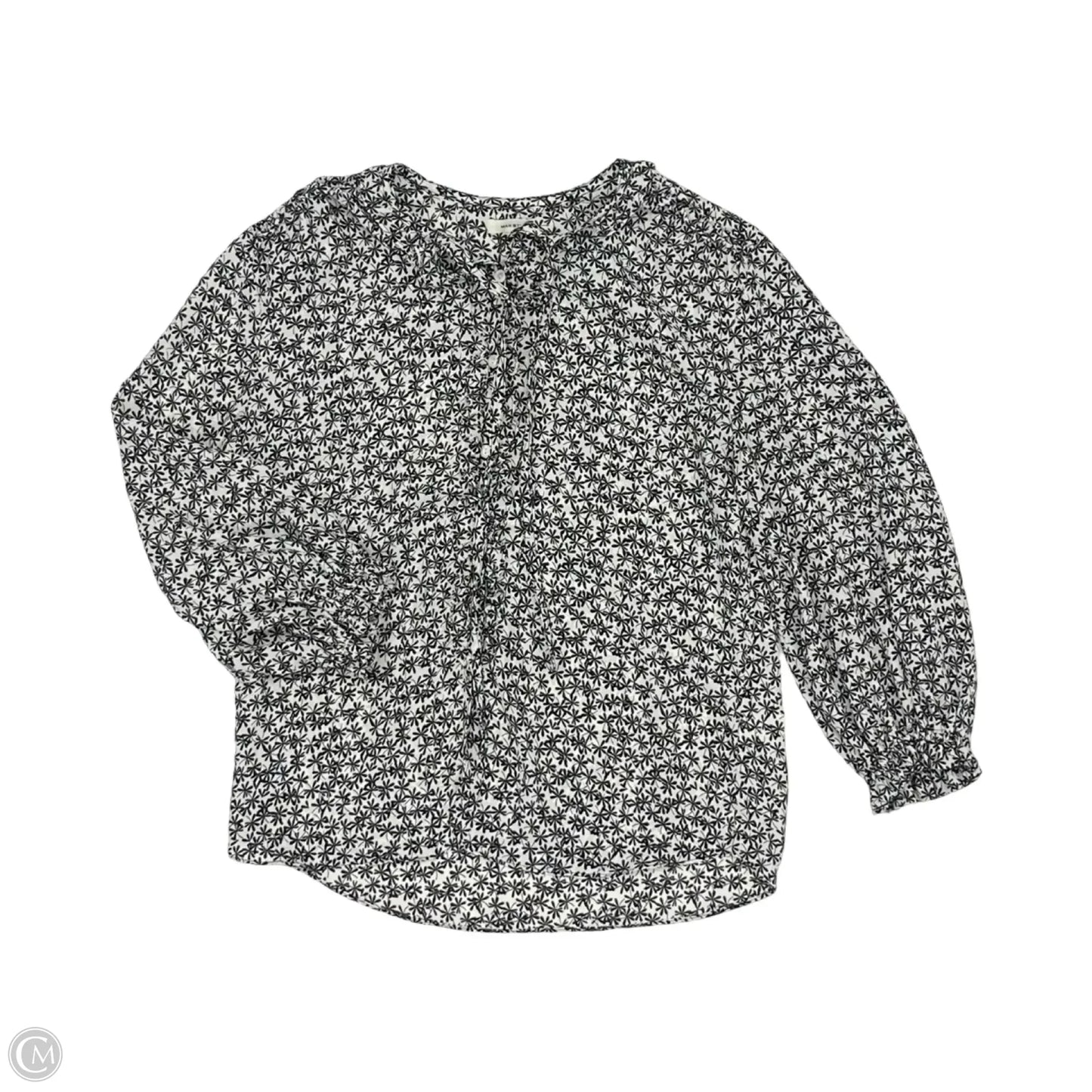 Blouse Long Sleeve By Max Studio In Black & White, Size: S