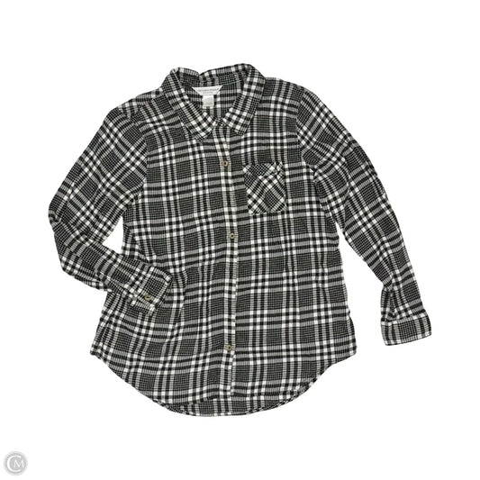 Top Long Sleeve By Christopher And Banks In Black & White, Size: Lp