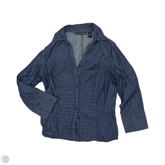 Top Long Sleeve By Zac And Rachel In Blue Denim, Size: Xl