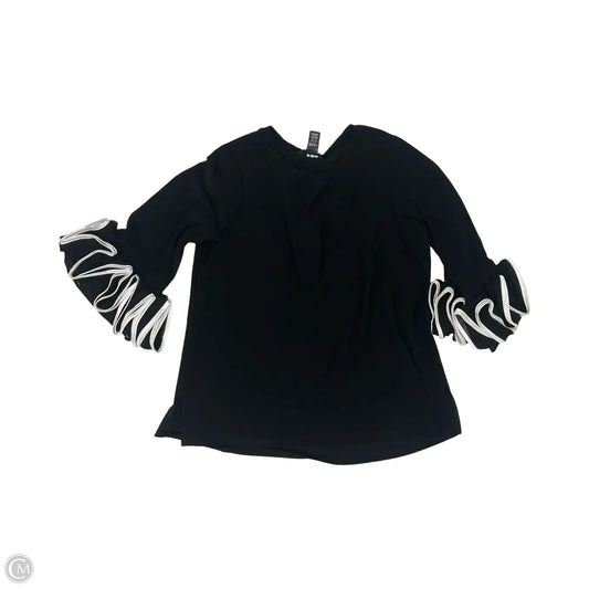 Blouse Long Sleeve By Ali Miles In Black, Size: Xl