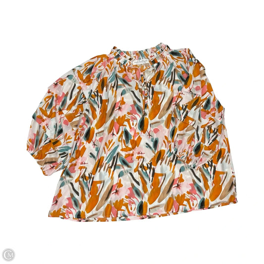 Blouse Long Sleeve By Mod Boutique In Orange & Pink, Size: Xl