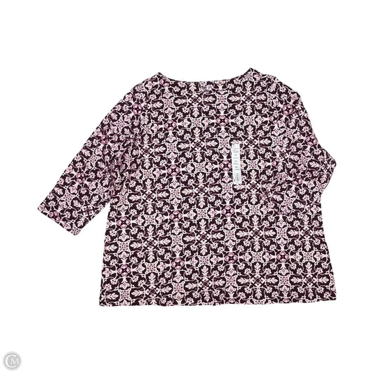 Top 3/4 Sleeve By Croft And Barrow In Purple, Size: 2x