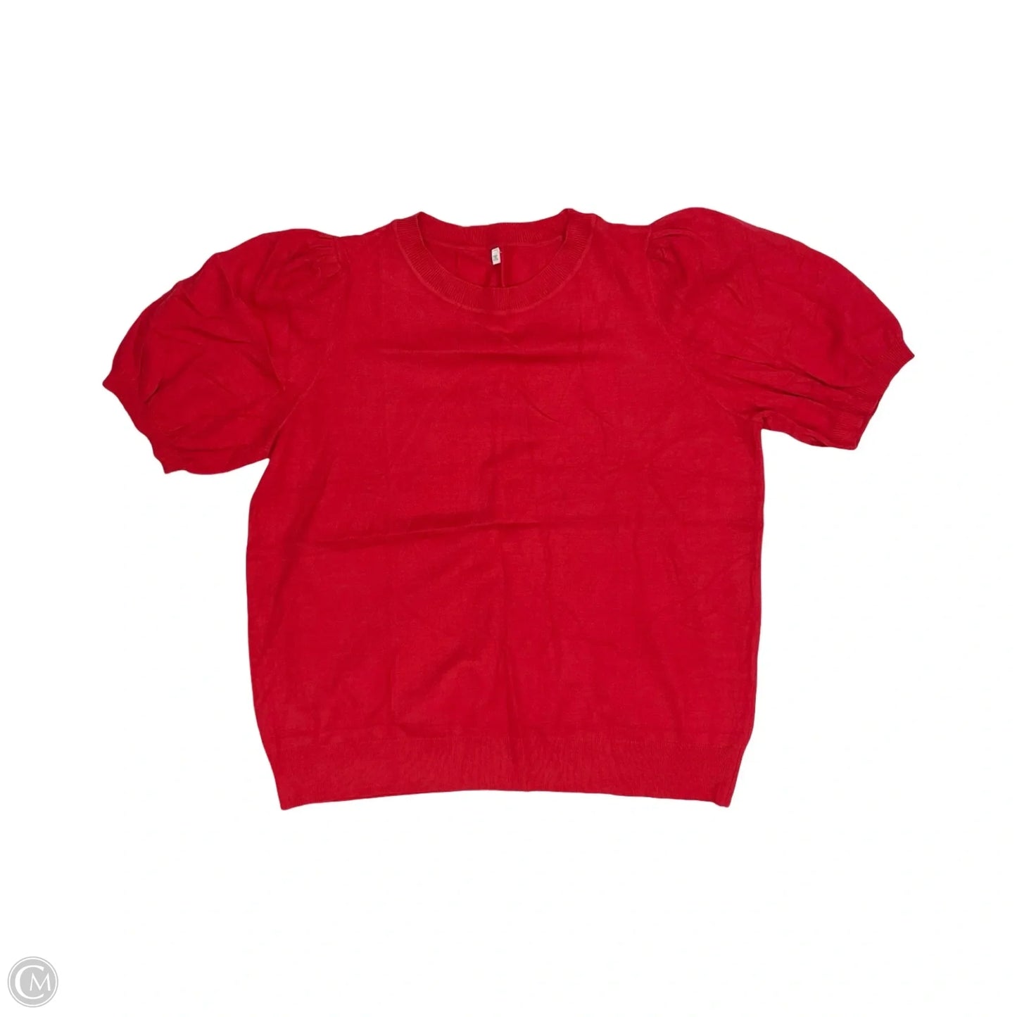 Sweater Short Sleeve By Cme In Red, Size: 2x