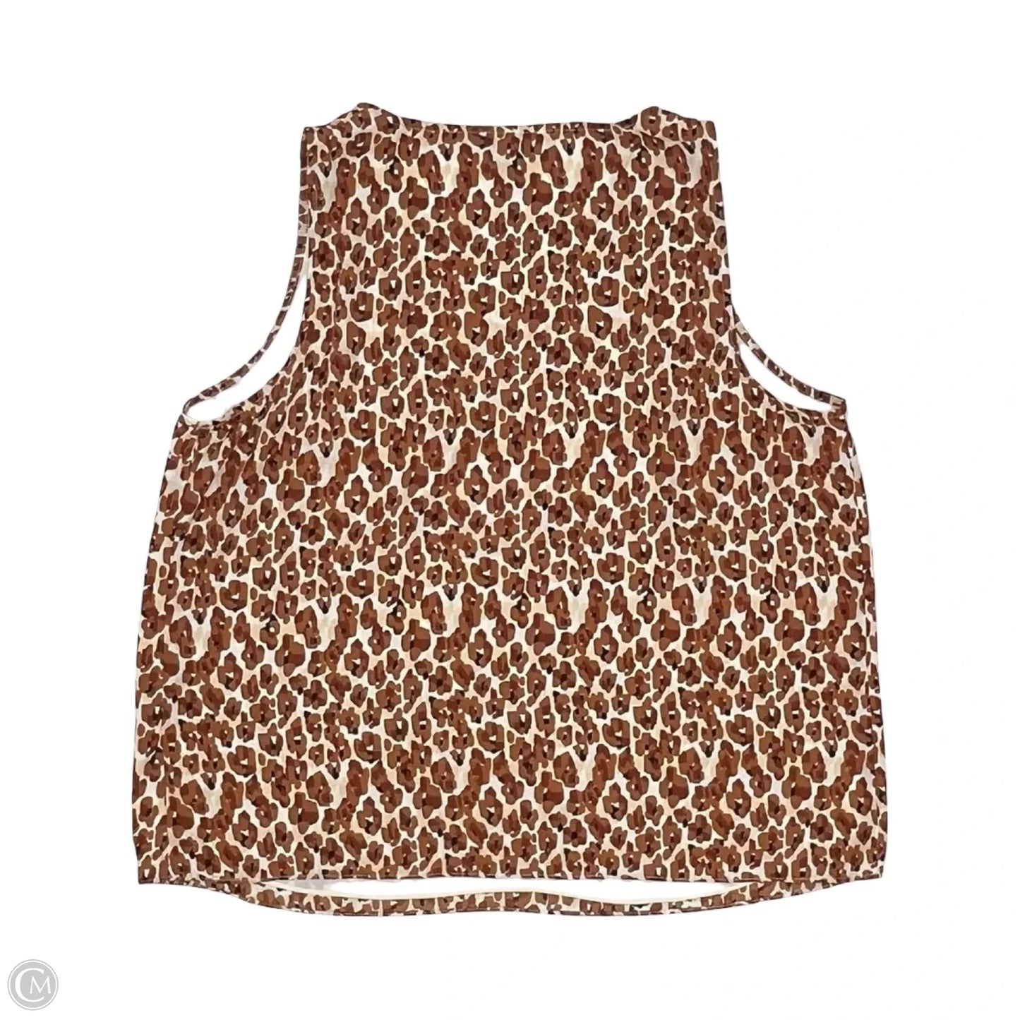 Blouse Sleeveless By Nine West In Orange & White, Size: Xl