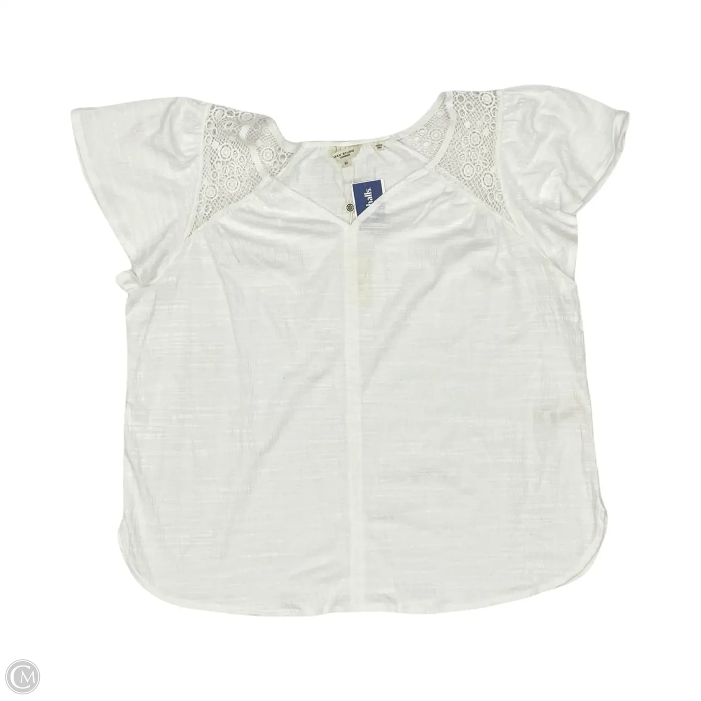 Top Short Sleeve By Max Studio In White, Size: 3x