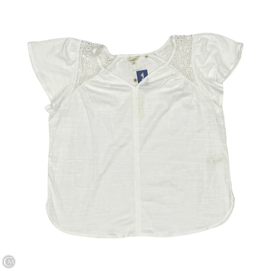 Top Short Sleeve By Max Studio In White, Size: 3x
