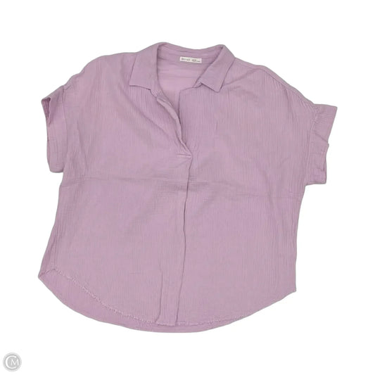 Blouse Short Sleeve By Be Cool In Purple, Size: M