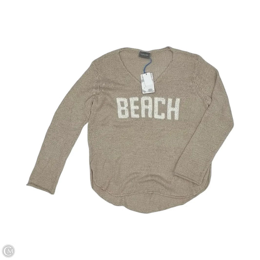 Sweater By Wooden Ships In Tan, Size: L