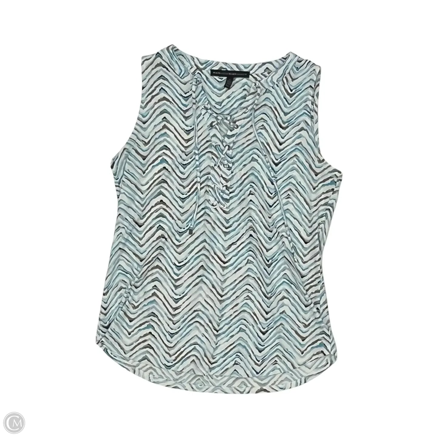 Blouse Sleeveless By White House Black Market In Blue & White, Size: S