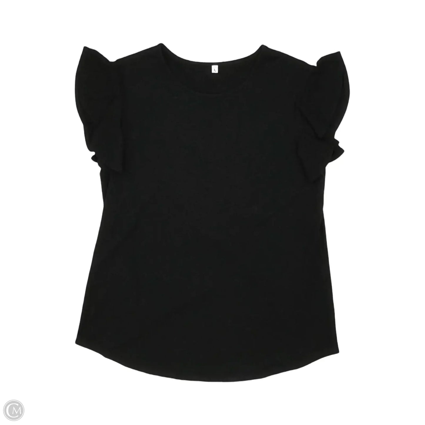 Top Short Sleeve By Cme In Black, Size: L