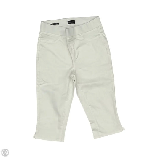 Jeans Cropped By Talbots In White Denim, Size: 8