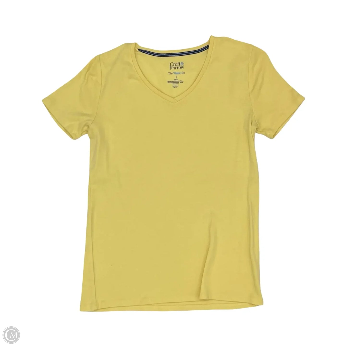 Top Short Sleeve Basic By Croft And Barrow In Yellow, Size: S