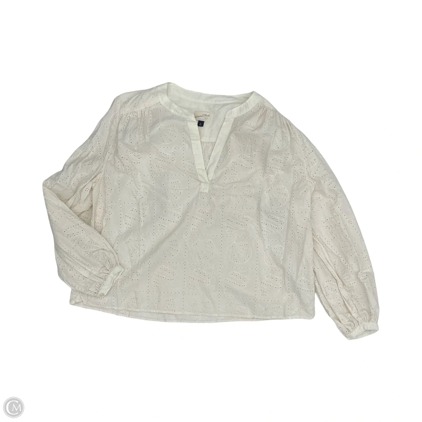 Blouse Long Sleeve By Universal Thread In Cream, Size: Xl