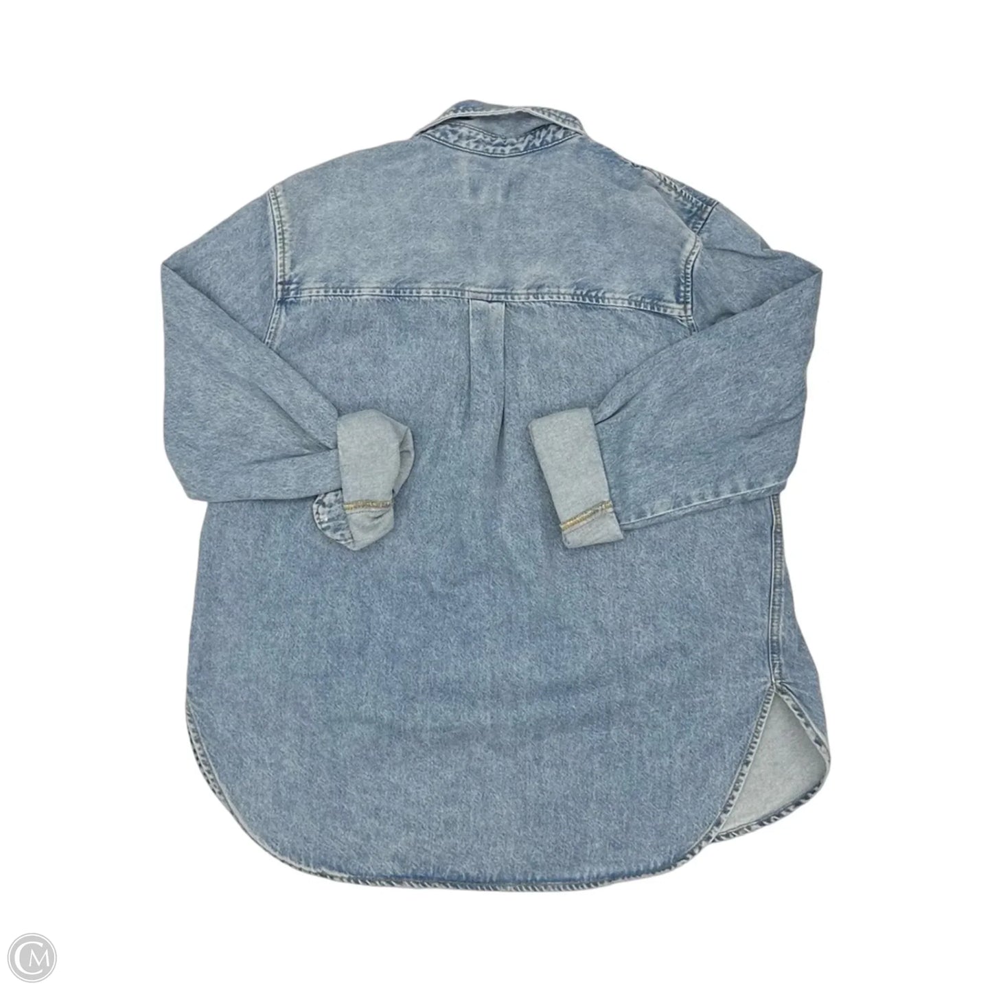 Jacket Shirt By Universal Thread In Blue Denim, Size: L