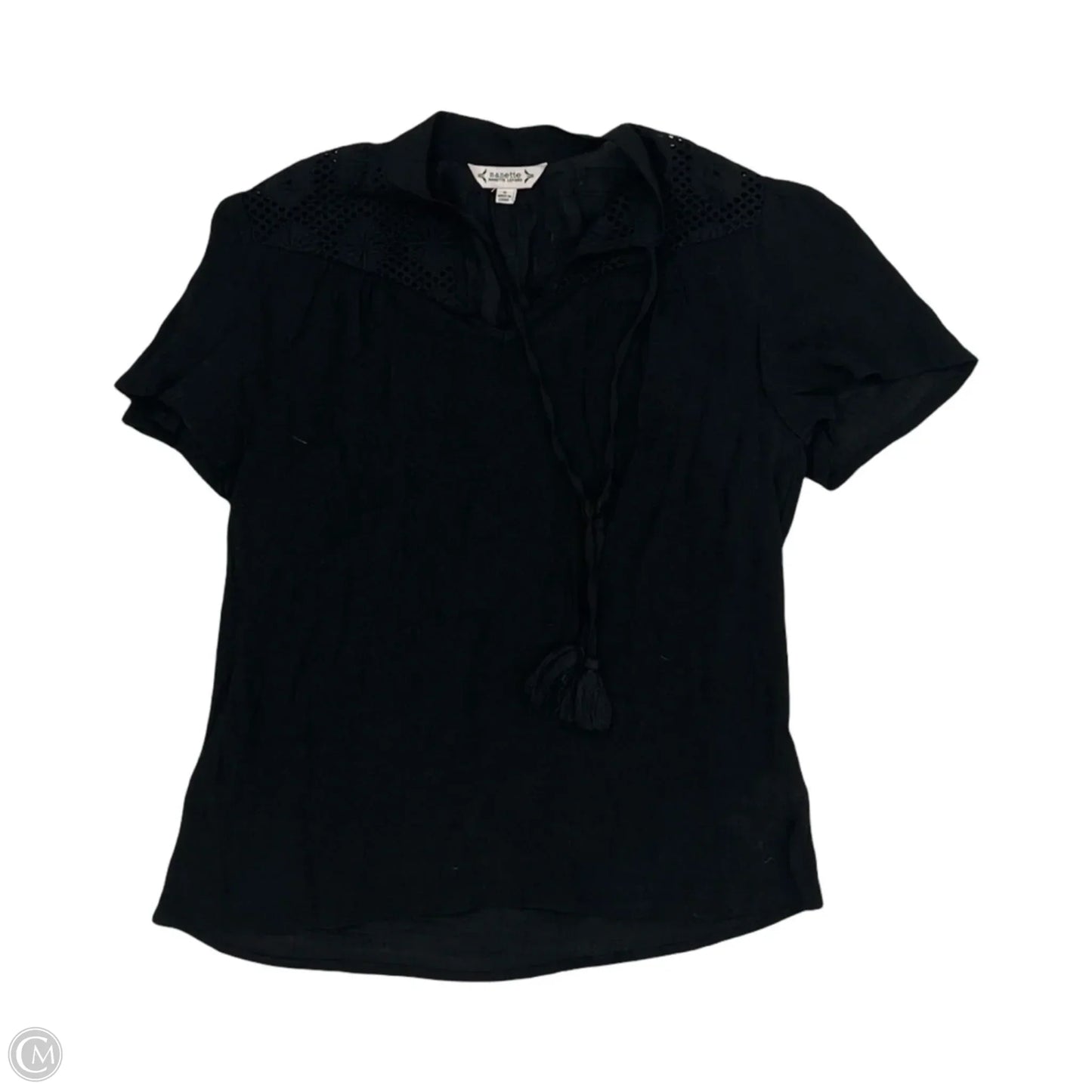 Blouse Short Sleeve By Nanette By Nanette Lepore In Black, Size: S