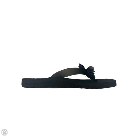 Sandals Flip Flops By Cato In Black, Size: 10