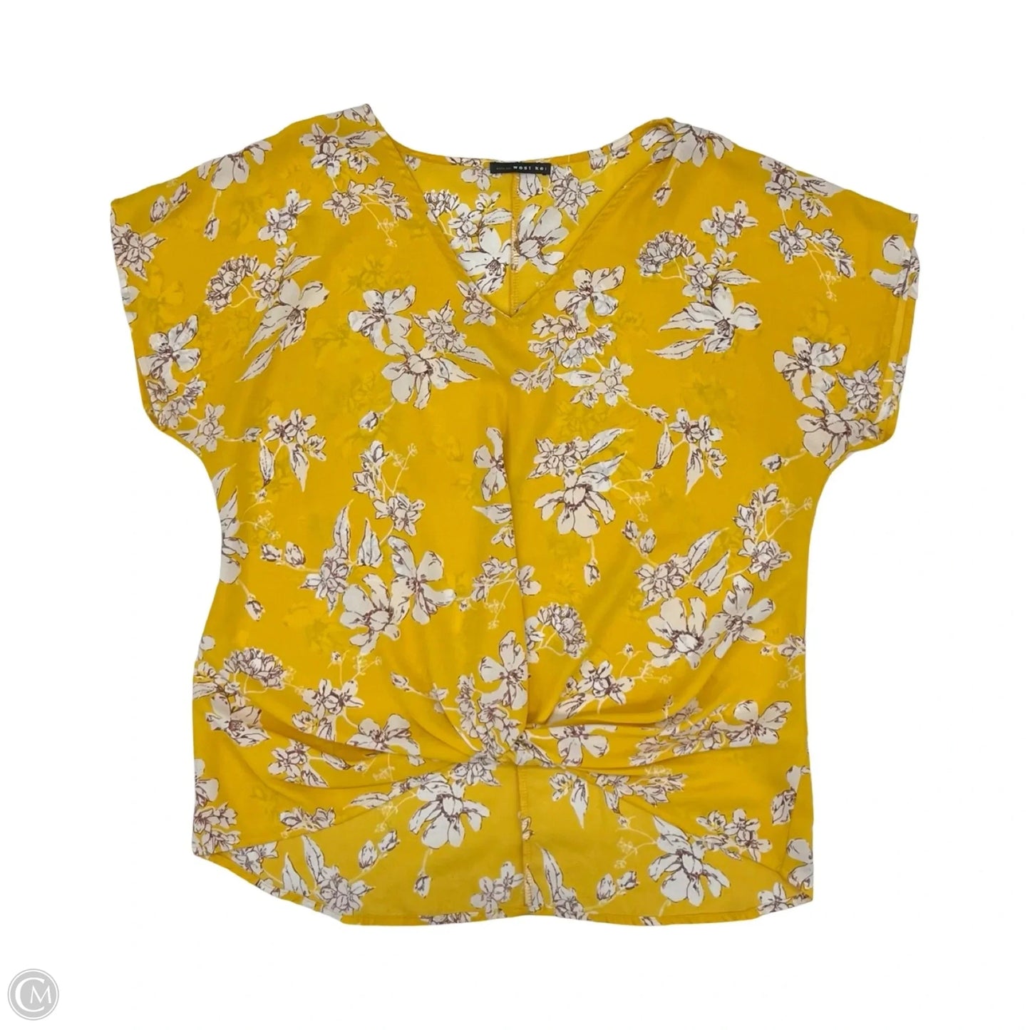 Blouse Short Sleeve By West Kei In Yellow, Size: S