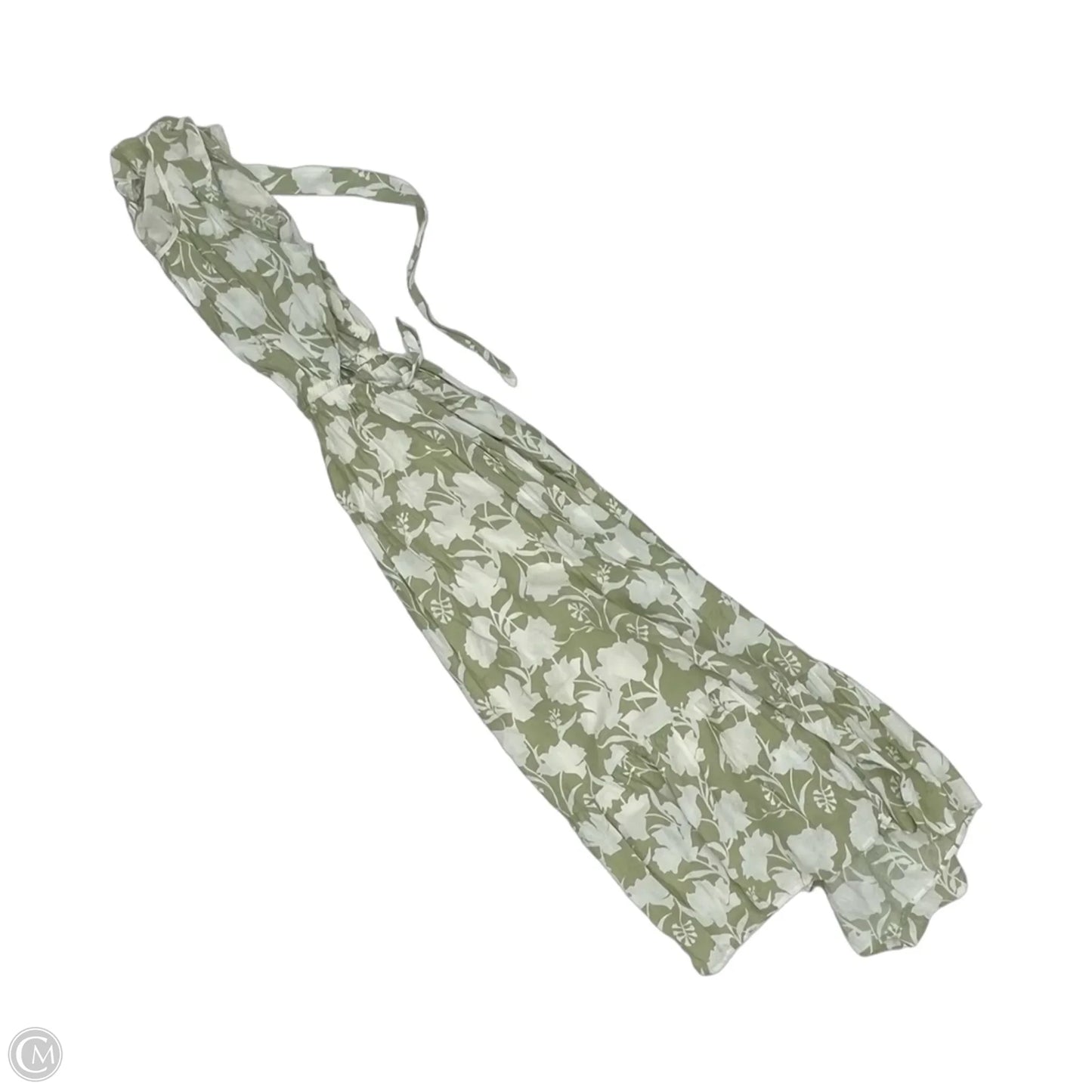 Dress Party Midi By By The River In Cream & Green, Size: L