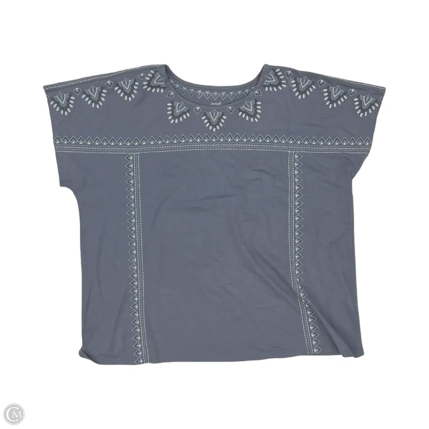 Top Short Sleeve By J. Jill In Grey, Size: Xl