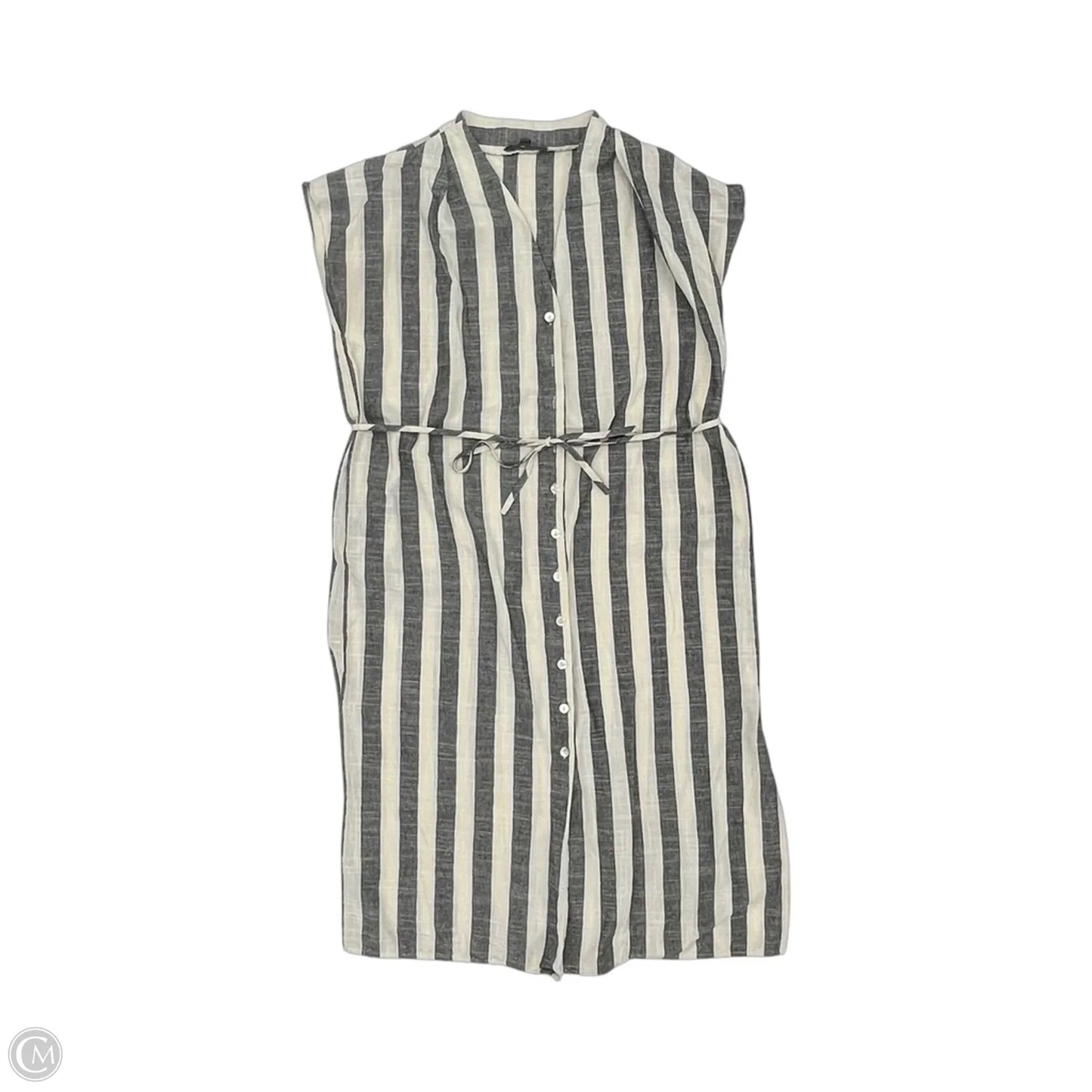 Dress Casual Midi By Grade & Gather In Cream & Grey, Size: S
