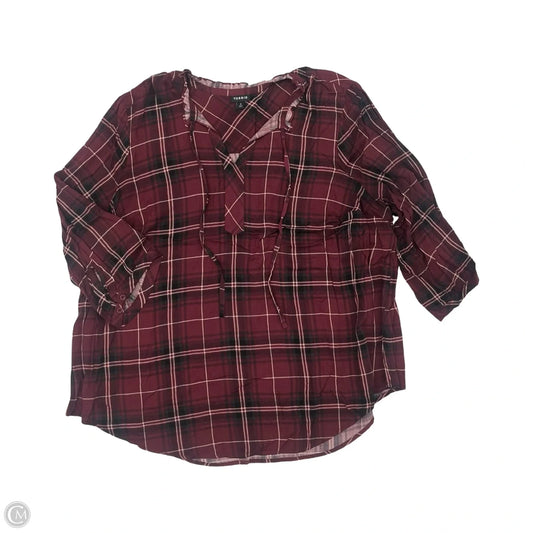 Blouse 3/4 Sleeve By Torrid In Maroon, Size: 3x