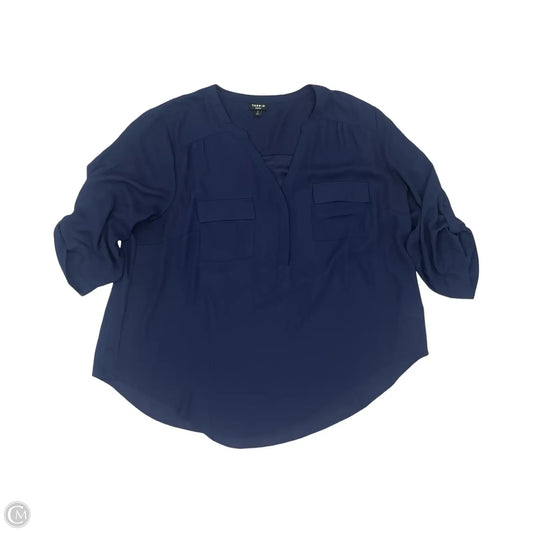 Blouse 3/4 Sleeve By Torrid In Navy, Size: 2x