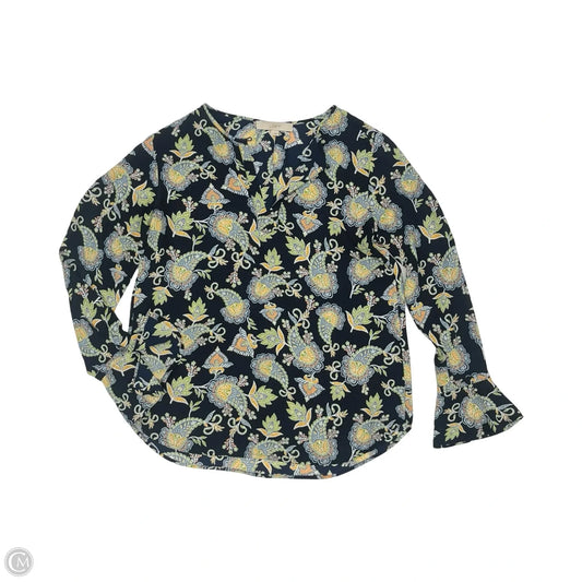 Blouse Long Sleeve By Loft In Navy, Size: S
