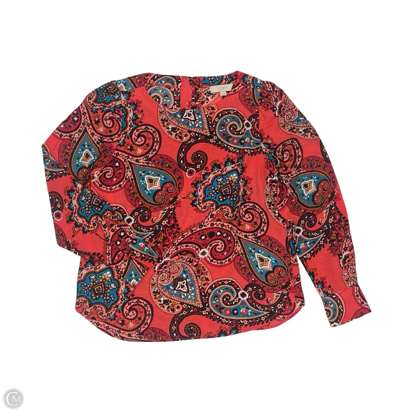Blouse Long Sleeve By Loft In Pink, Size: S