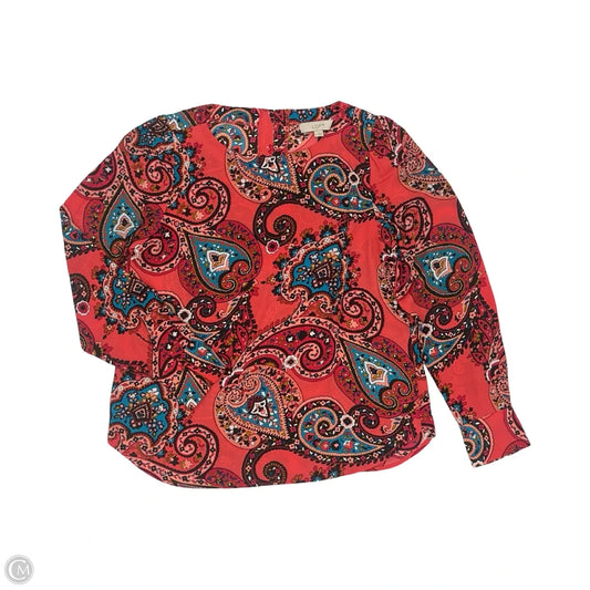 Blouse Long Sleeve By Loft In Pink, Size: S