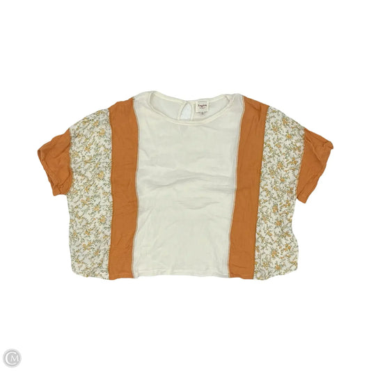 Blouse Short Sleeve By Hayden La In Cream & Orange, Size: 2x